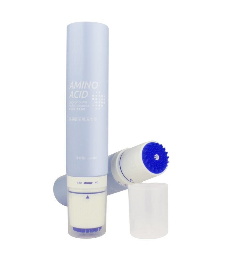 Body lostion tube with silicone brush head