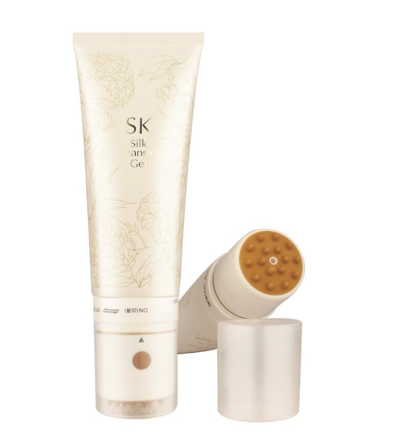 Body lotion tube with silicone brush